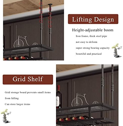 Ceiling Wine Glass Rack Holder for Kitchen Bar