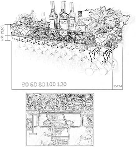 ALDEPO Wall-Mounted Wine Rack with Glass Holder Black Organizer