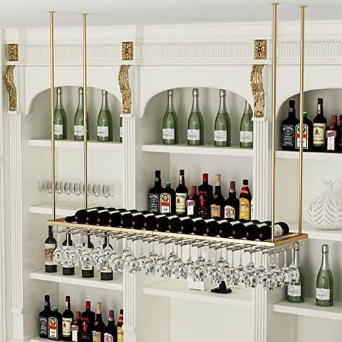 Suuim Adjustable Metal Wine Rack Holder with Ceiling Mount