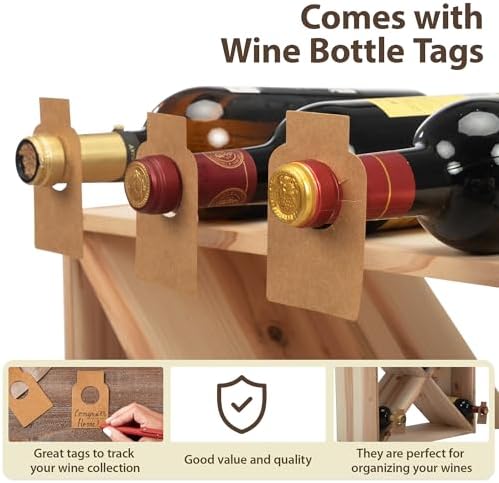 JAXPETY 24 Bottle Wood Wine Rack Holder Cube Storage 1