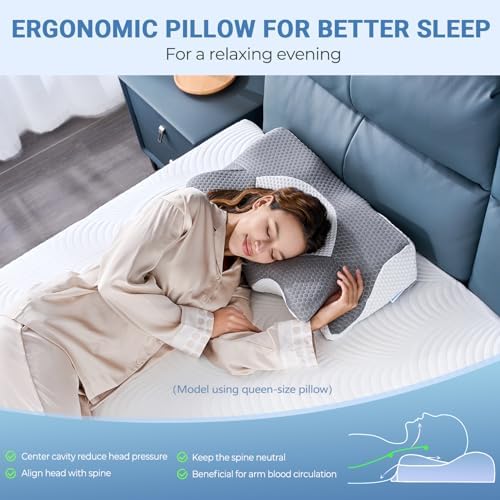 Elviros Cervical Foam Pillow for Neck Shoulder Support
