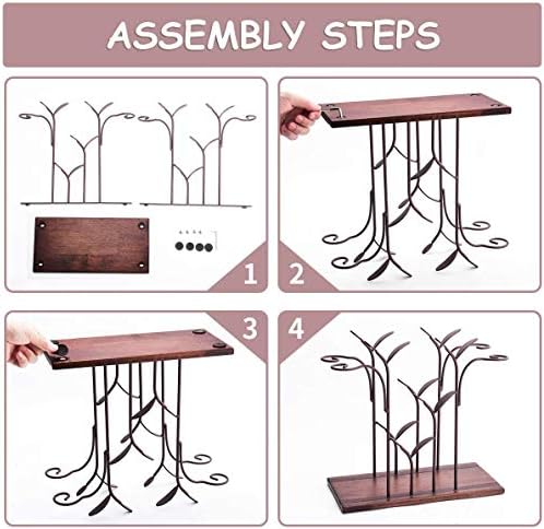 BOCbco Tabletop Wine Rack 4 Bottles 4 Glasses 1
