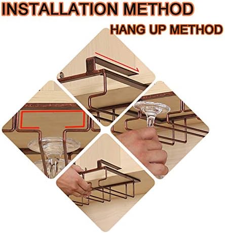 ZJDYDY Wine Glass Rack Modern Metal Under Cabinet Storage Organizer
