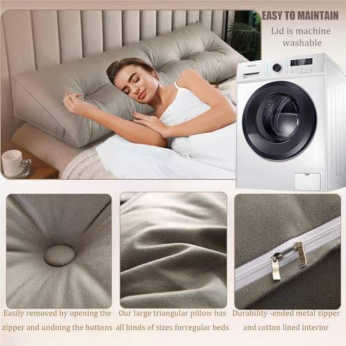 KANG DONG Large Triangular Headboard Wedge Pillow for Reading and Relaxing