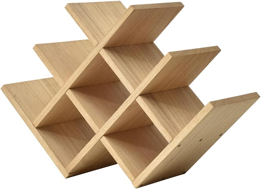 KIRIGEN 3-Tier Wooden Wine Rack for 8 Bottles 1
