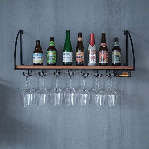 LASEVE Wall-Mounted Wine Rack 80Cm Industrial Rustic Design