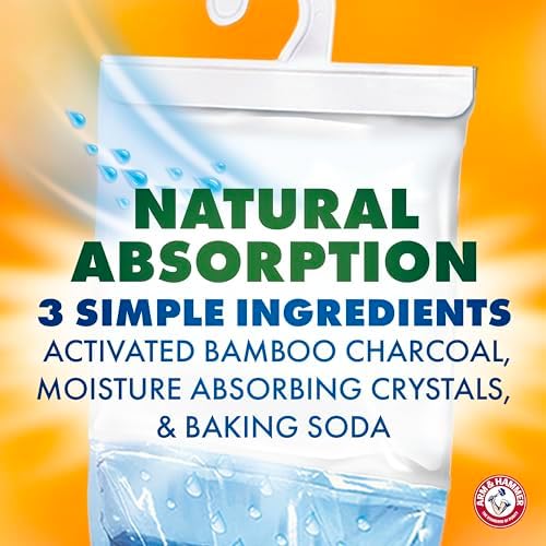 Arm Hammer Essentials Hanging Moisture Absorber 3 Pack Fragrance Free