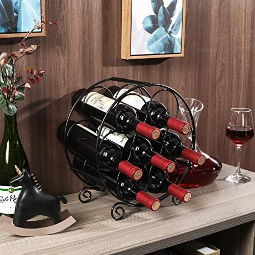 PAG 7 Bottles Freestanding Wine Rack Black