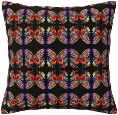 Ogniwo Embroidery Butterfly Throw PillowSoft 12x12 Inch Cushion Cover