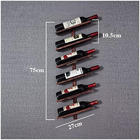 ALDEPO Wall-Mounted Wine Rack - 6 Bottles Bronze Wrought Iron