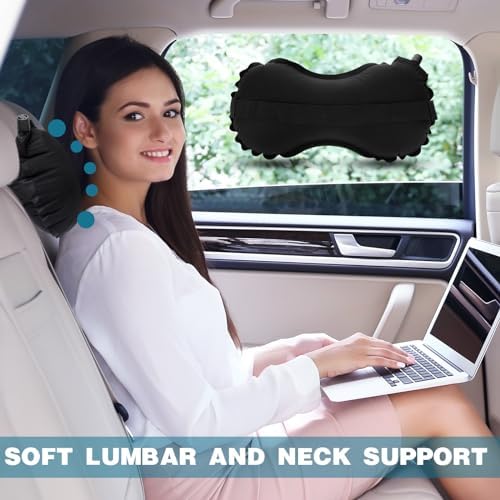 GlikCeil 2 Pcs Inflatable Travel Lumbar Pillow