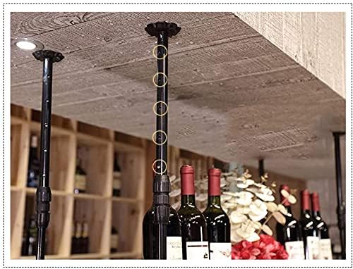 Adjustable Height Wine Rack with Glass Holder Shelf