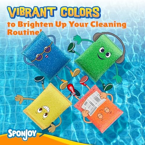 SPONJOY 6-Pack Colorful Dish Sponges