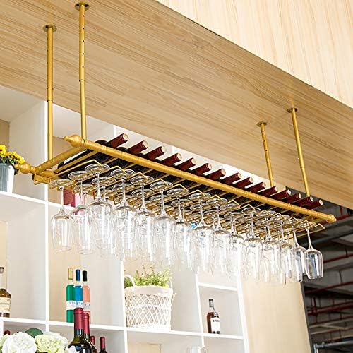 Ceiling Wine Rack with Adjustable Height and Spacing
