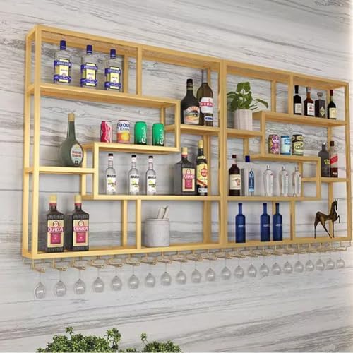 SilteD Wall-Mounted Wine Rack - 120x20x120Cm Metal Holder