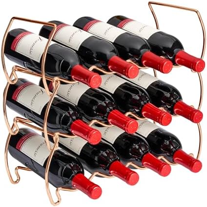 Sorbus Copper 3-Tier Wine Rack - Holds 12 Bottles