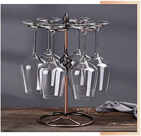 BOCbco Bronze Spiral Wine Glass Rack with 6 Hooks