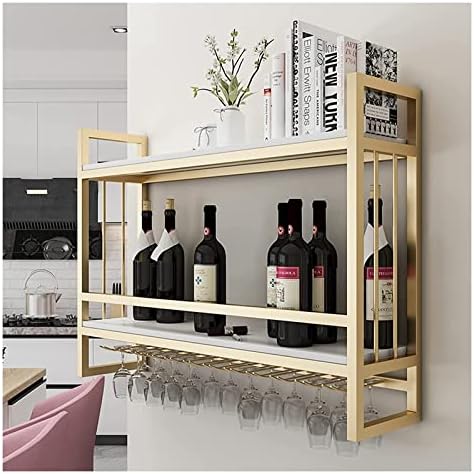 ALDEPO Tabletop Wine Rack with Glass Holder Capacity 4 Bottles 4 Glasses