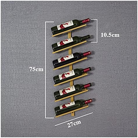ALDEPO Wall-Mounted Wine Rack - 6 Bottles - Gold Finish