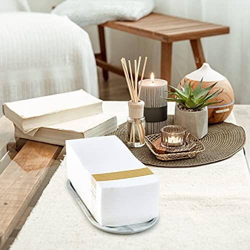 LITOPAK 200 Pack Gold Striped Paper Towels