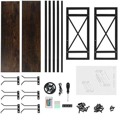 WUSILILU 2Tiers LED Wine Rack Wall Mount with Remote Control