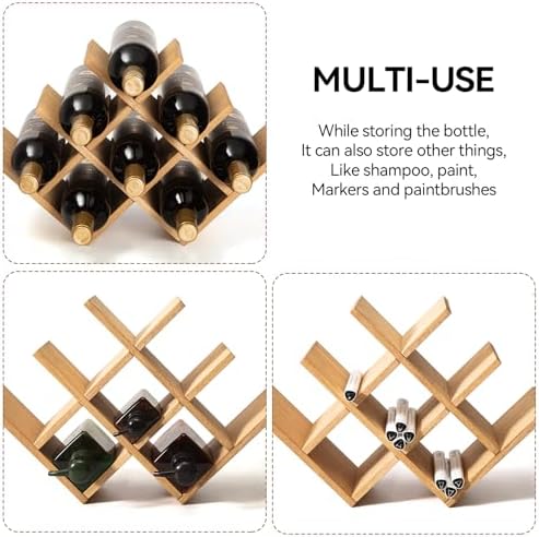 KIRIGEN 3-Tier Wooden Wine Rack for 8 Bottles 1