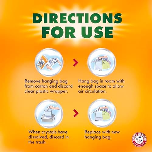Arm Hammer Essentials Hanging Moisture Absorber 3 Pack Fragrance Free