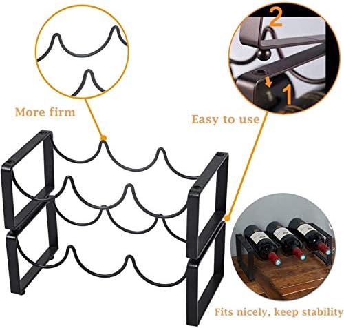 Modern Simple Nesting Wine Racks Holds 3 or 6 Bottles