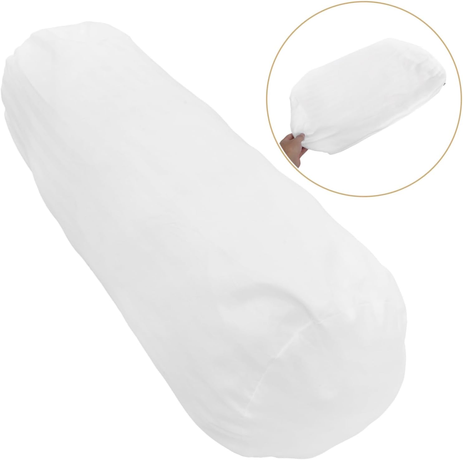 POPETPOP Cylindrical Neck Pillow Case White