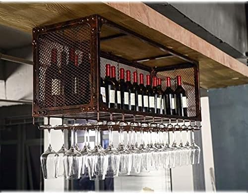 Wall-Mounted Wine Rack with Upside-Down Glass Holders