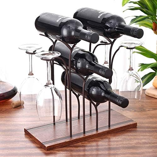 BOCbco Tabletop Wine Rack 4 Bottles 4 Glasses 1