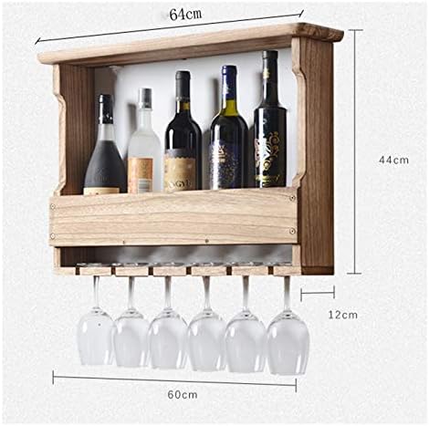 BOCbco Wall-Mounted Wine Rack with 5 Bottle and 6 Glass Holder