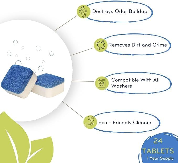 Eco-Gals Washing Machine Cleaner Tablets for Front Top Load Washers