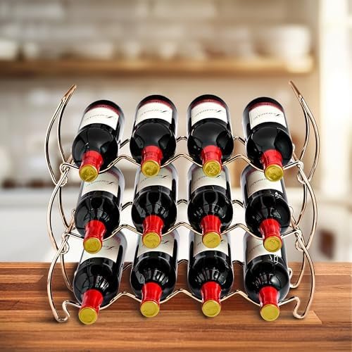 Sorbus Copper 3-Tier Wine Rack - Holds 12 Bottles