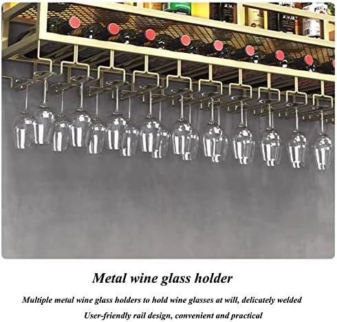 ZJDYDY 2-Layer Floating Wall Mounted Wine Rack with LED Light
