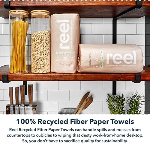 Reel Premium Recycled Paper Towels - 12 Rolls 2-Ply Tree-Free