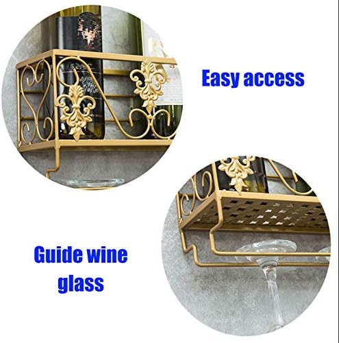 Wall Mounted Rustic Wood Wine Rack with 2 Glass Holders