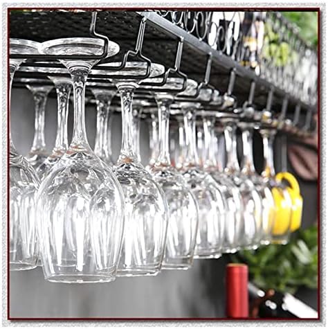 ALDEPO Wall-Mounted Wine Rack with Glass Holder Black Organizer
