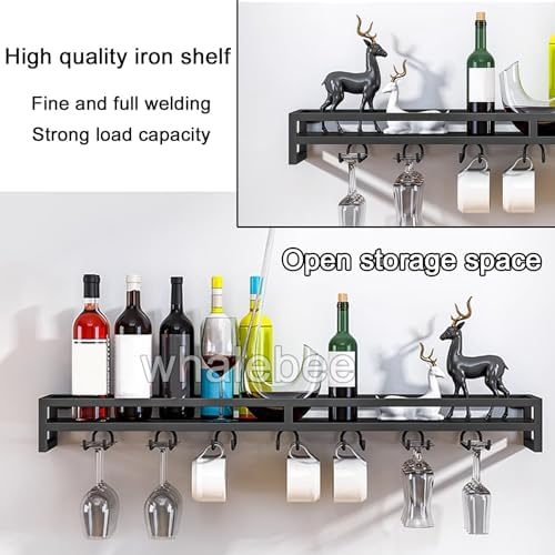 Whalebee Wine Glass Holder 24 Metal Rack for Wall Mount