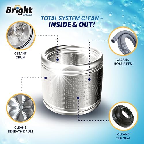 Bright Choice Washing Machine Cleaner Tablets - 24 Pack Universal Cleaner for HE Standard Machines