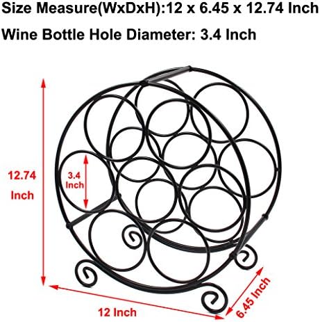 PAG 7 Bottles Freestanding Wine Rack Black