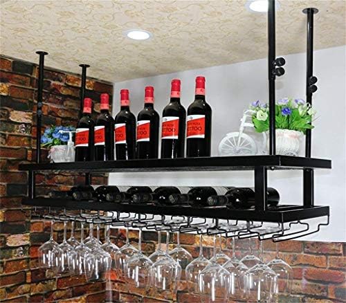 Wrought Iron Wine Rack Wall Shelf with Two Levels