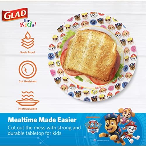 Glad Kids Paw Patrol Emoji Paper Plates 20ct