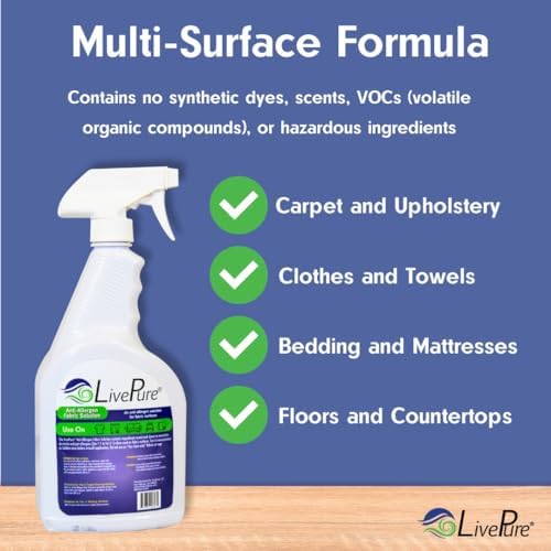 LivePure Anti-Allergen 32 OZ Fabric Spray for Allergies