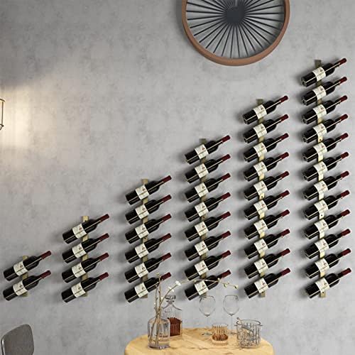 Wall-Mounted Wine Rack with 5 Sizes and Iron Construction