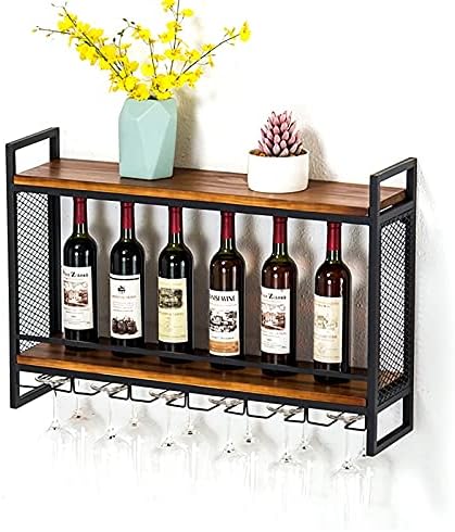 ZJDYDY Wall-Mounted Industrial Wine Rack