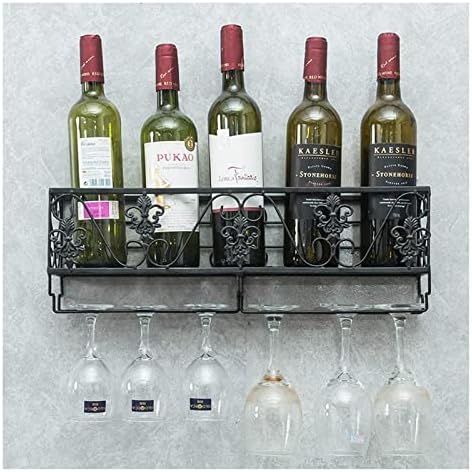ALDEPO Wall-Mounted Wine Rack Black Metal