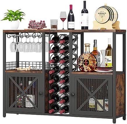 Homeiju Mini Bars Wooden Coffee Cabinet Modern