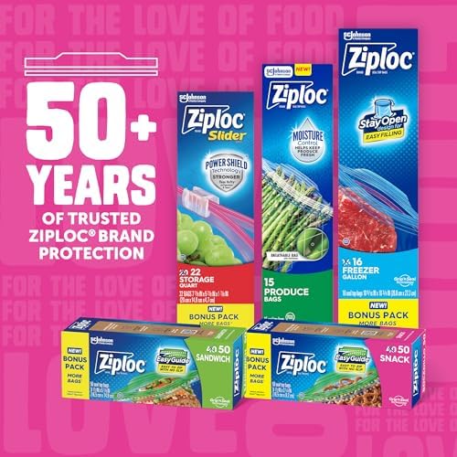 Ziploc Snack Bags with EasyGuide Texture 108 Count