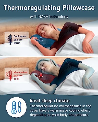 Stomach Sleeper Pillow MIZAR - Memory Foam with Thermoregulating Case